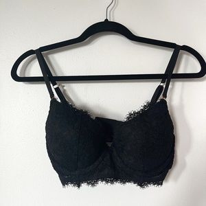 Aerie Real Power Plunge Push Up Eyelash Lace Bra